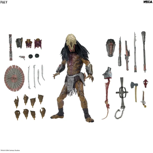 Feral Predator ULTRAmate de NECA con cabezas, manos, armas y accesorios.