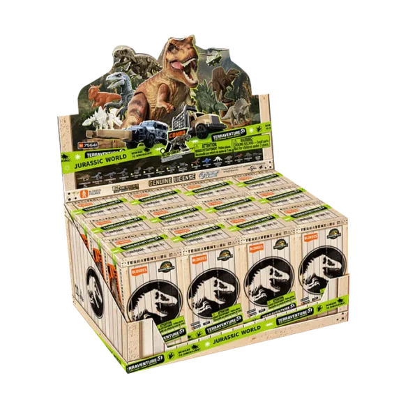 Expositor con cajas sorpresa Blokees Jurassic World TERRAVENTURE TS-01.