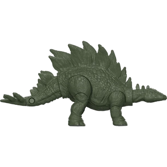 Stegosaurus verde de Blokees TERRAVENTURE TS-01 visto de perfil.