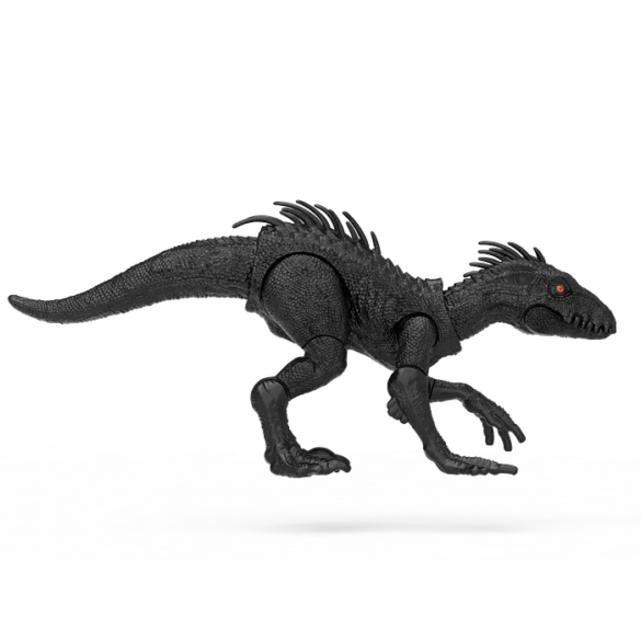 Dinosaurio oscuro de Blokees TERRAVENTURE TS-03 visto de perfil.