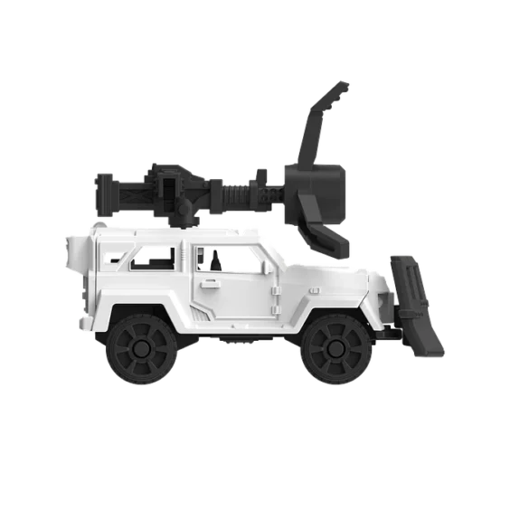 Todoterreno blanco con equipo de captura de Blokees TERRAVENTURE TS-03.