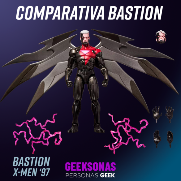 COMPARATIVA-bastion-03 Bastion de X-Men ’97 con alas, cabeza alternativa y efectos de energía.