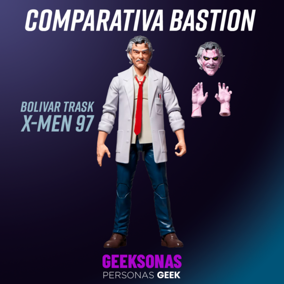 COMPARATIVA-bastion-05 Bolivar Trask de X-Men ’97 con cabeza y manos alternativas en una imagen de Geeksonas.