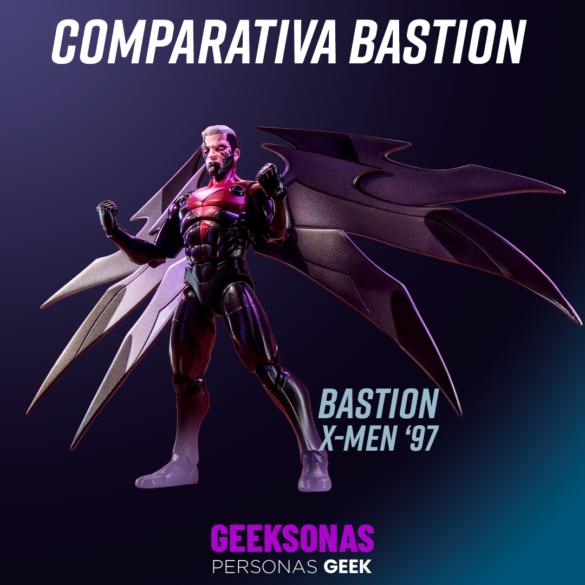 COMPARATIVA-bastion-07 Bastion de X-Men ’97 posando con sus alas desplegadas.