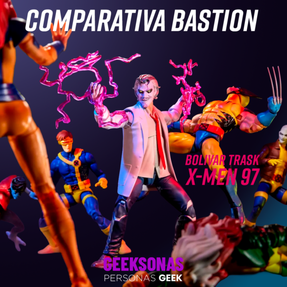 COMPARATIVA-bastion-09 Bolivar Trask de X-Men ’97 con efectos de energía ante otras figuras de Marvel.