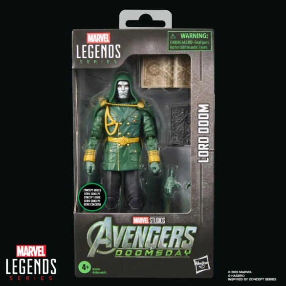 GEEKSONAS-MARVEL-LEGENDS-SERIES-MARVEL-STUDIOS-AVENGERS-DOOMSDAY-LORD-DOOM-CONCEPT-SERIES-6 Lord Doom Concept Series de Marvel Legends dentro de su caja con ventana de Avengers: Doomsday.