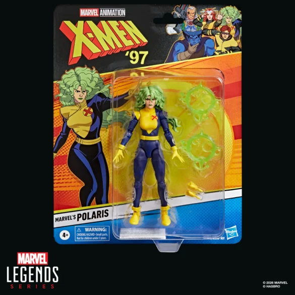 GEEKSONAS-MARVEL-LEGENDS-SERIES-X-MEN-97-MARVELS-POLARIS-10 Polaris de X-Men ’97 de Marvel Legends dentro de su blíster con ilustración del personaje.