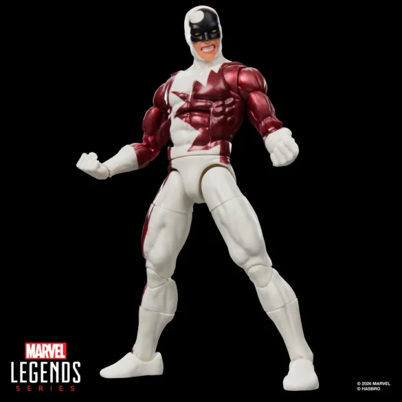 GEEKSONAS-MARVEL-LEGENDS-SERIES-X-MEN-97-MARVELS-VINDICATOR-1 Vindicator de X-Men ’97 de Marvel Legends con traje rojo y blanco y máscara negra con detalles blancos.