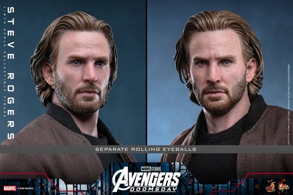 Comparación de dos vistas del rostro de Steve Rogers de Hot Toys.