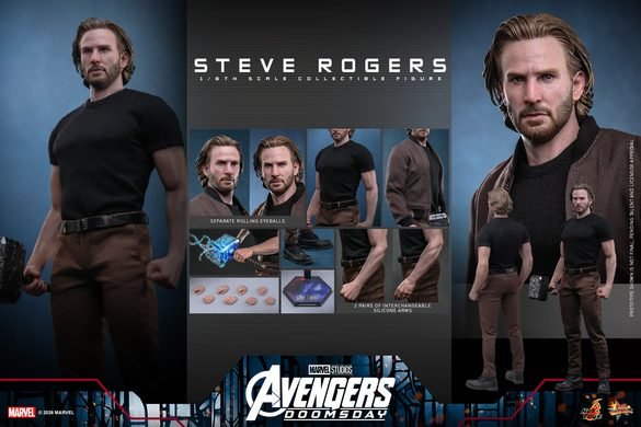 Presentación de Steve Rogers de Hot Toys con sus accesorios y opción especial.