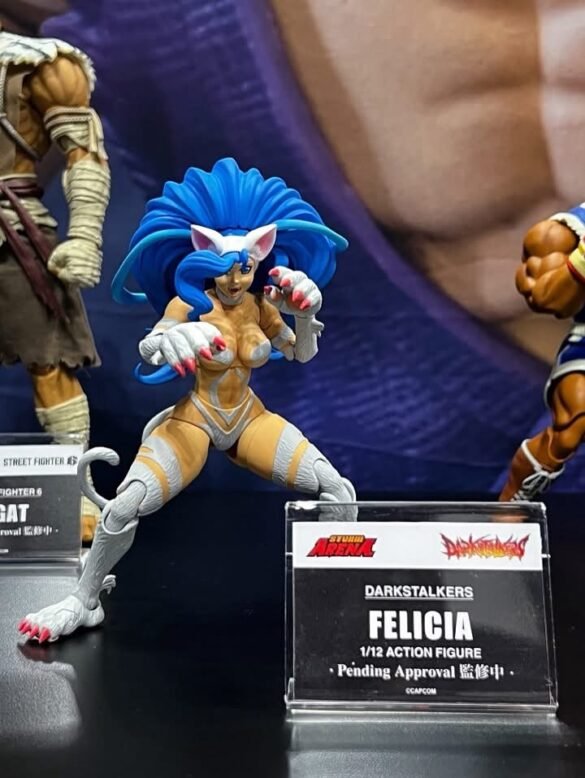 Prototipo de Felicia de Darkstalkers de Storm Arena en pose de combate.