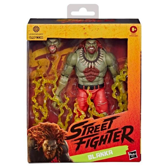 Frente de la caja de Blanka de Street Fighter de Jada Toys.