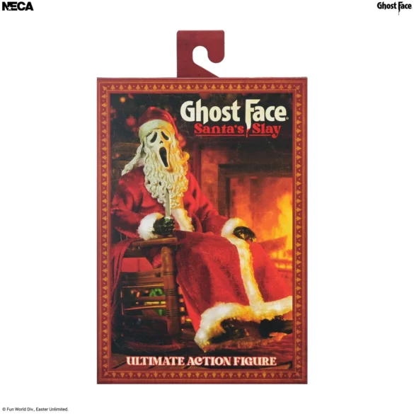 Frente de la caja de Santa’s Slay Ghost Face Ultimate de NECA.