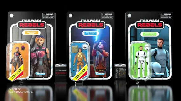 geeksonas-Star-Wars-New-Era-Launch-15 Frente de los empaques de Ezra Bridger, Sabine Wren y Stormtrooper The Vintage Collection.
