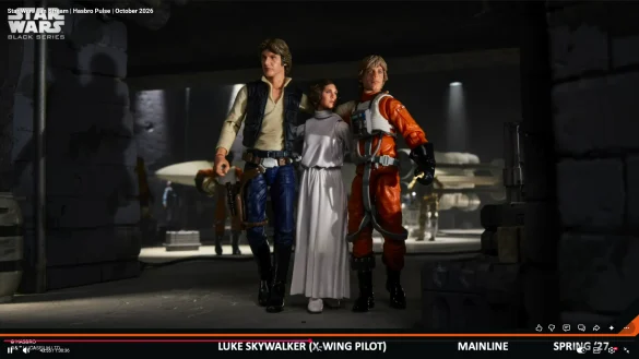 geeksonas-Star-Wars-New-Era-Launch-47 Luke Skywalker piloto The Black Series junto a otro Luke en una escena de hangar.
